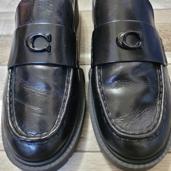 Coach Leah Loafer Black Leather Size 11 - Picture 3 of 11